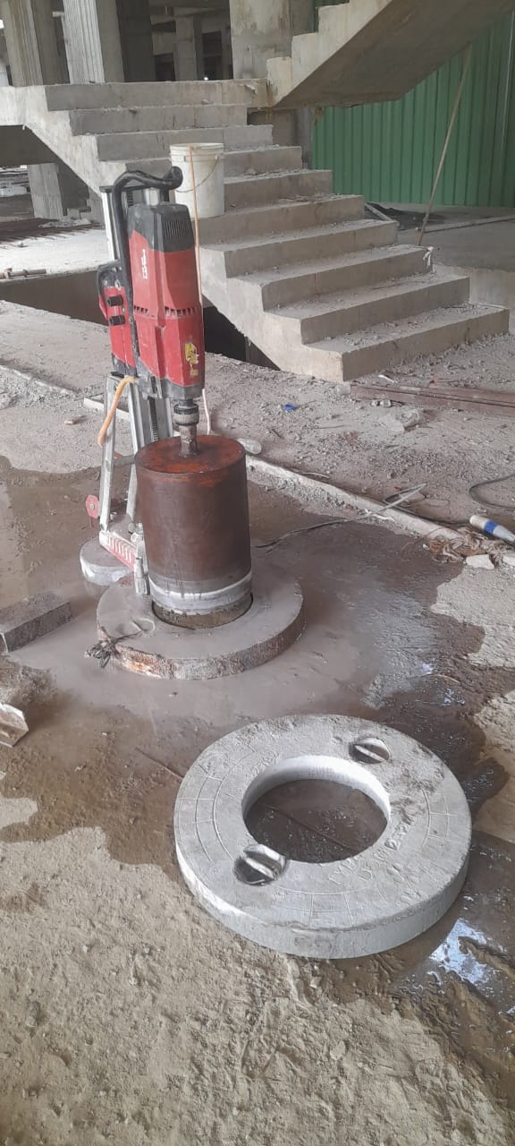 Concrete slab cutting
